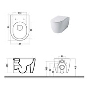 Wc sospeso serie Skip 50 in ceramica con coprivaso chiusura softclose- Disegno Ceramica