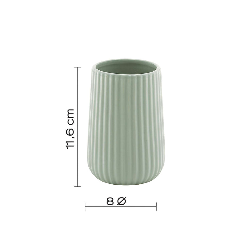 Portaspazzolini da appoggio in ceramica Gedy modello Marika - Verde Salvia