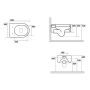 Wc sospeso 50x36 cm collezione Flo Kerasan con sedile soft close