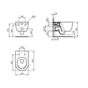 WC sospeso Ideal Standard modello Blend Curve 54x35