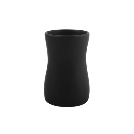 Bicchiere Portaspazzolino in ceramica di colore nero  collezione Athena