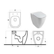 Santari filomuro serie Forever h48 Terza Età in ceramica bianca con coprivaso chiusura softclose- Disegno Ceramica