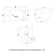 Sanitari filomuro 56x37 cm BathCore serie Aria Special H50 - Bianco Lucido
