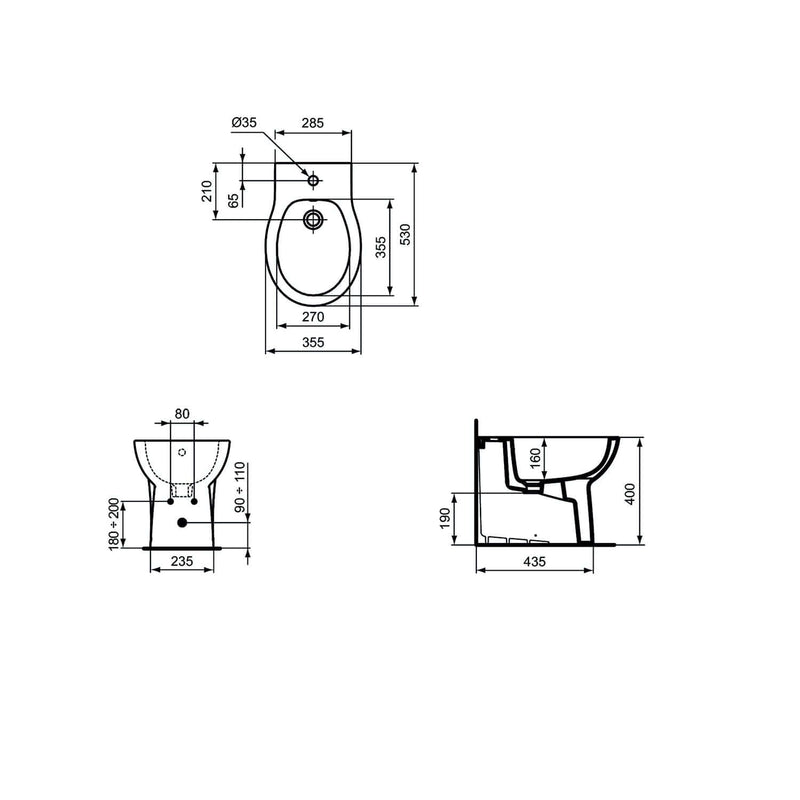 Sanitari Filo Parete con Scarico Traslato completo di sedile Eurovit Ideal standard