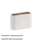 Portaspazzolini da appoggio Gedy modello Ninfea - Bianco Matt
