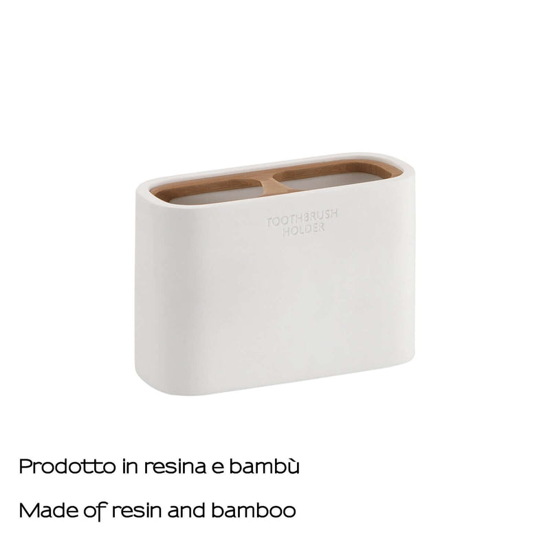 Portaspazzolini da appoggio Gedy modello Ninfea - Bianco Matt