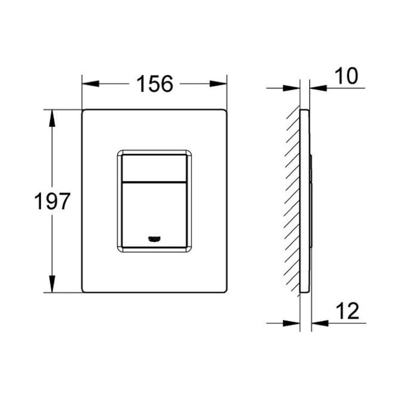 Placca di azionamento abs 156x197 Skate Cosmopolitan per cassette di scarico Grohe
