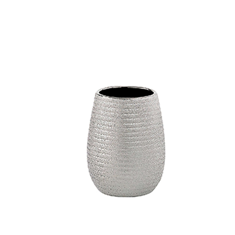 Portaspazzolini da appoggio in ceramica Gedy modello Astrid - Argento