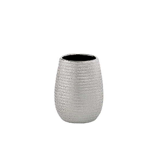 Portaspazzolini da appoggio in ceramica Gedy modello Astrid - Argento