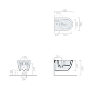 Coppia di Sanitari Sospesi 52x36 cm serie Dream di Ceramica Galassia con sedile slim soft close