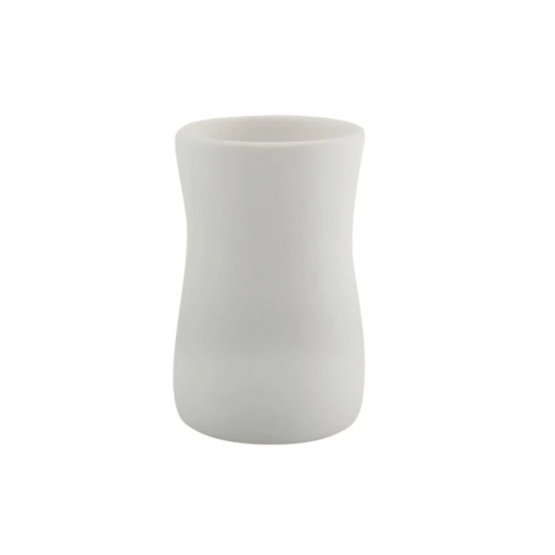 Bicchiere Portaspazzolino in ceramica di colore bianco  collezione Athena