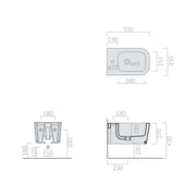 Coppia di sanitari sospesi 55x35 cm serie MEG11PRO di Ceramica Galassia con sedile soft close