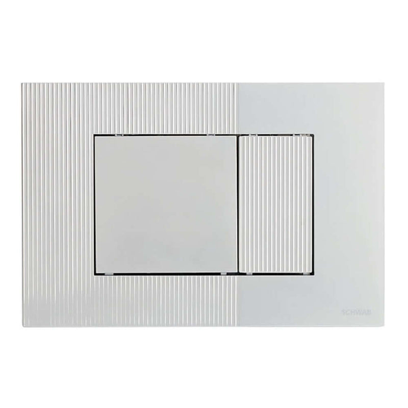 Placca di comando Schwab modello Metis per cassette incasso Cromo Lucido