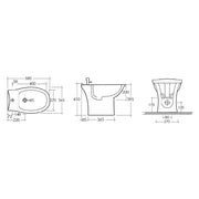 Bidet a terra modello Karla in ceramica 58x36