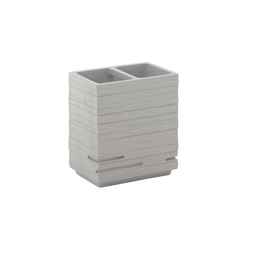 Portaspazzolini da appoggio in resina Gedy serie Quadrotto - Grigio