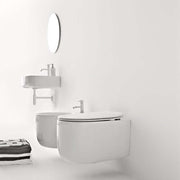 Wc sospeso senza brida 55x35 cm collezione Nolita Kerasan con sedile soft close
