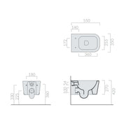 Coppia di sanitari sospesi 55x35 cm serie MEG11PRO di Ceramica Galassia con sedile soft close