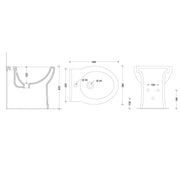 Bidet monoforo installazione filomuro in ceramica serie Isola cm 48x38 - Nero Opaco