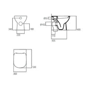 Vaso filo muro Dolomite Gemma 2 con Sedile Soft Close