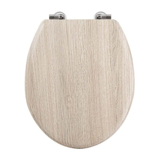 Sedile WC in MDF con cerniere in Acciaio Inox - Effetto legno