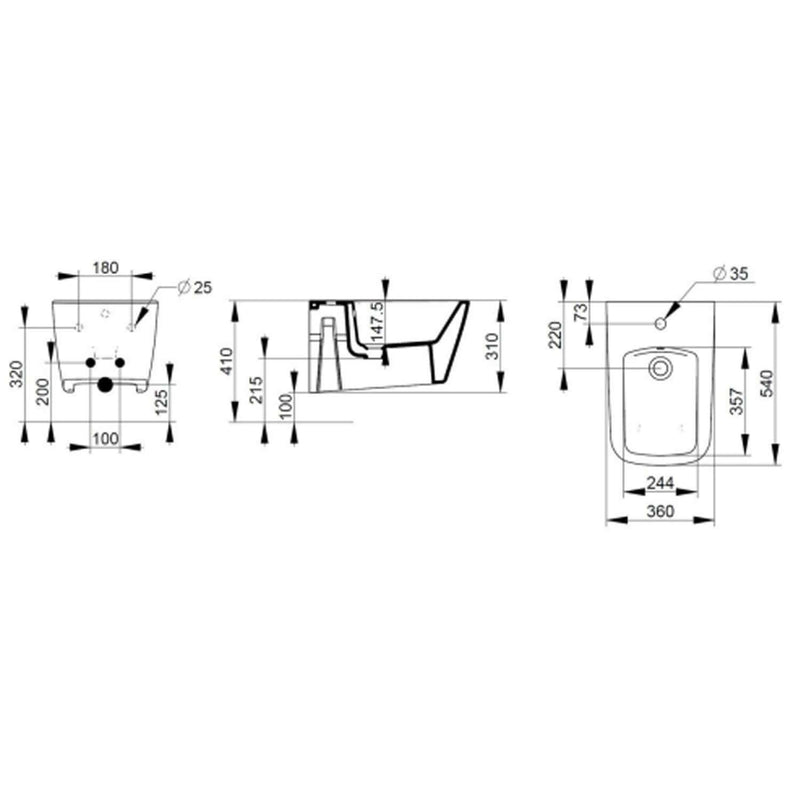 Bidet sospeso Ceramica Dolomite modello Mia 54x36 cm