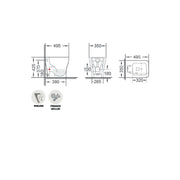 Sanitari filomuro BathCore modello Tuono con sedile SoftClose 49.5x36 H. 42.5 cm - Bianco lucido