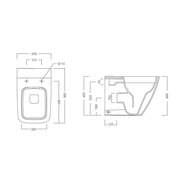 Vaso filomuro Rimless con scarico universale e sedile soft close modello Metrica- Pozzi Ginori