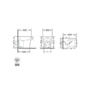 Sanitari filomuro BathCore modello Tuono con sedile SoftClose 49.5x36 H. 42.5 cm - Bianco lucido