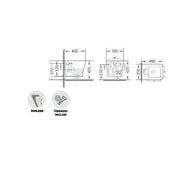 Sanitari sospesi serie Tuono con sedile Softclose 49x35 H. 32 cm - Bianco lucido