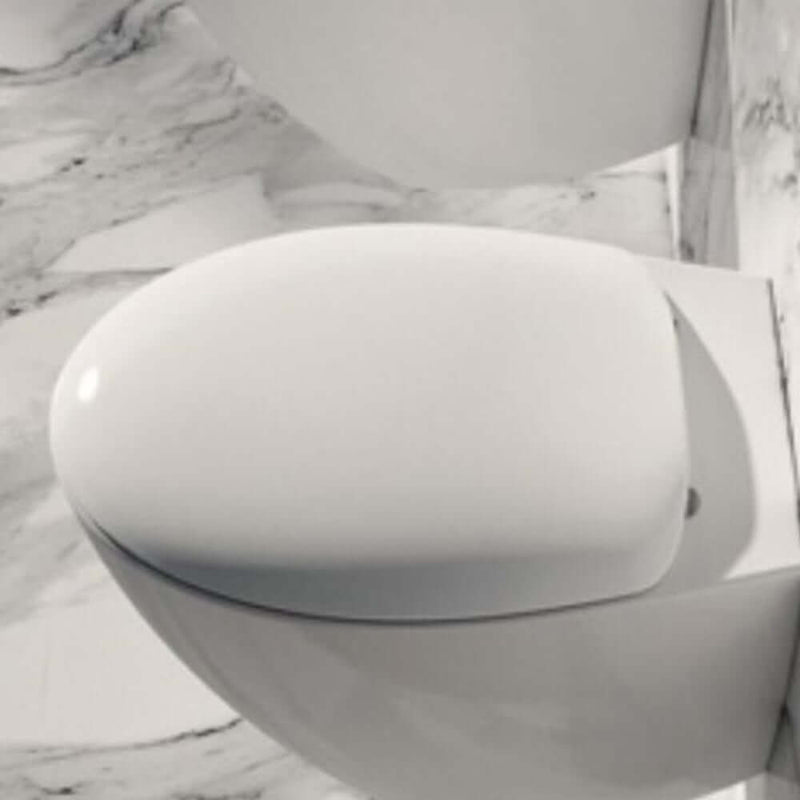 Sedile wc Mascalzone Domus Falerii con chiusura normal close in termoindurente bianco lucido