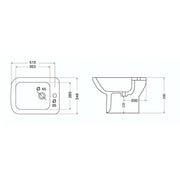 Bidet a terra modello Jasmine in ceramica 51