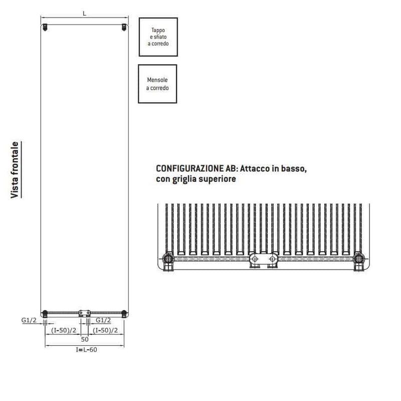 Termoarredo design linea TermoCrea Modello 'Adele' cm 140x40 by CeramicStore | Lo specialista del tuo bagno