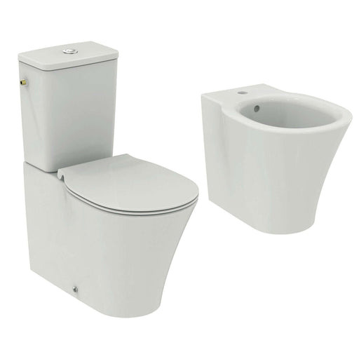 Coppia di sanitari con cassetta Ideal Standard Connect Air con sedile a chiusura tradizionale