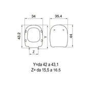Sedile wc in termoindurente per GSI vaso serie X2  cm cerniere regolabili