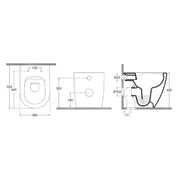 Sanitari Filomuro Rimless con copriwater Soft Close BathCore serie Infinity 53x36
