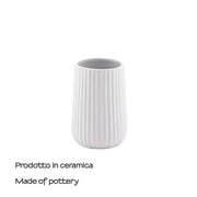 Portaspazzolini da appoggio in ceramica Gedy modello Marika - Bianco