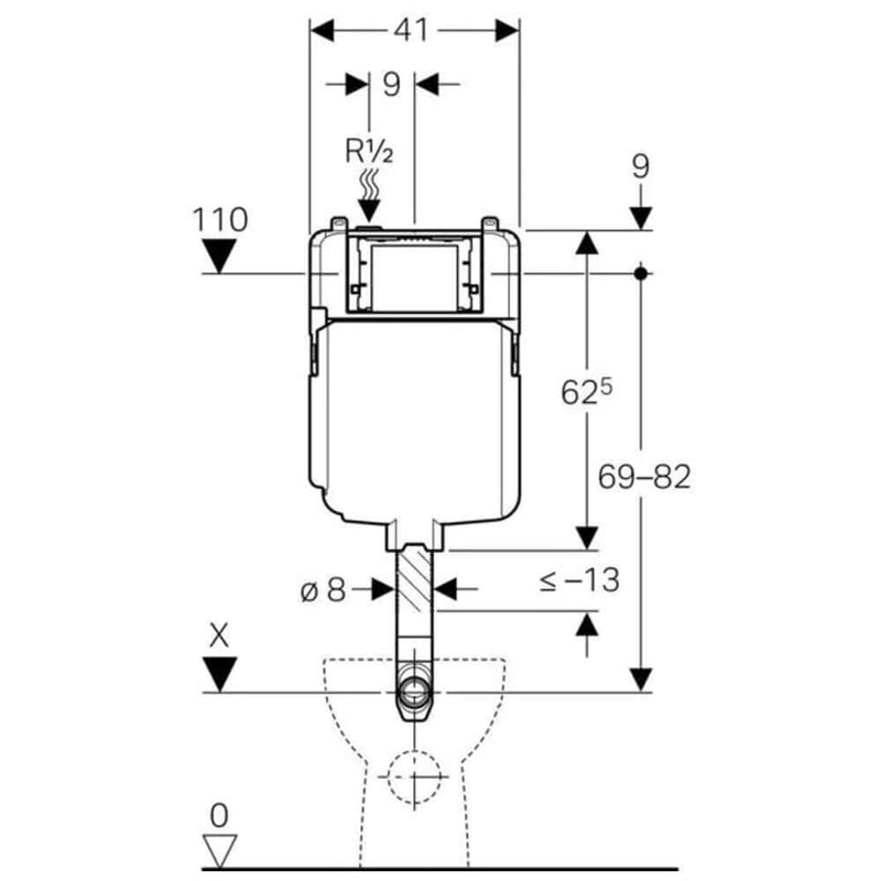 Cassetta incasso Geberit Sigma 8 cm (Unica+)