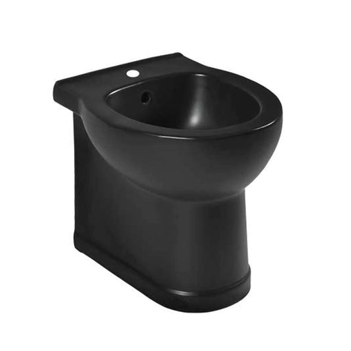 Bidet monoforo installazione filomuro in ceramica serie Isola cm 48x38 - Nero Opaco