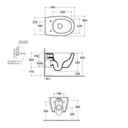 Sanitari Sospesi senza brida Ceramica Globo 4ALL  WC + BIDET + SEDILE