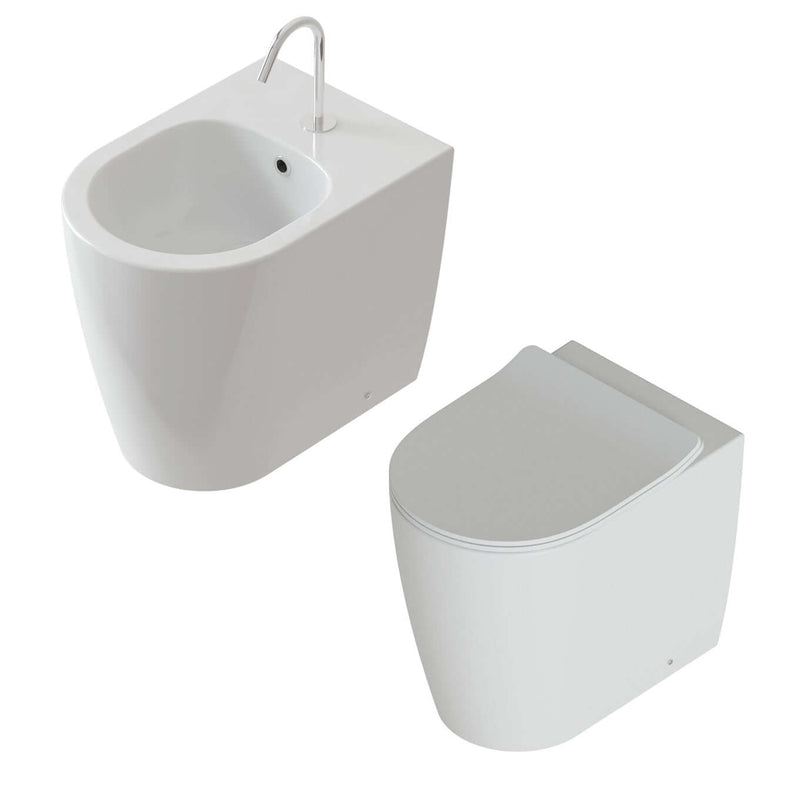 Sanitari senza Brida Filo muro Falerii  Foglia Medium wc bidet sedile softclose
