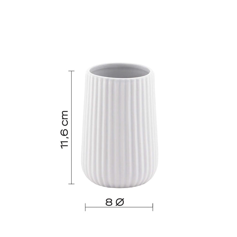 Portaspazzolini da appoggio in ceramica Gedy modello Marika - Bianco