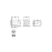 Bidet sospeso modello Tuono 49x35x32h cm - Bianco Lucido in ceramica