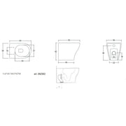 Sanitari filomuro con copriwater soft close BathCore serie Eira - Bianco lucido