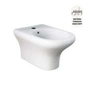 Coppia di sanitari sospesi Block di Rak Ceramics cm 37x52 bidet - wc senza brida e copriwater
