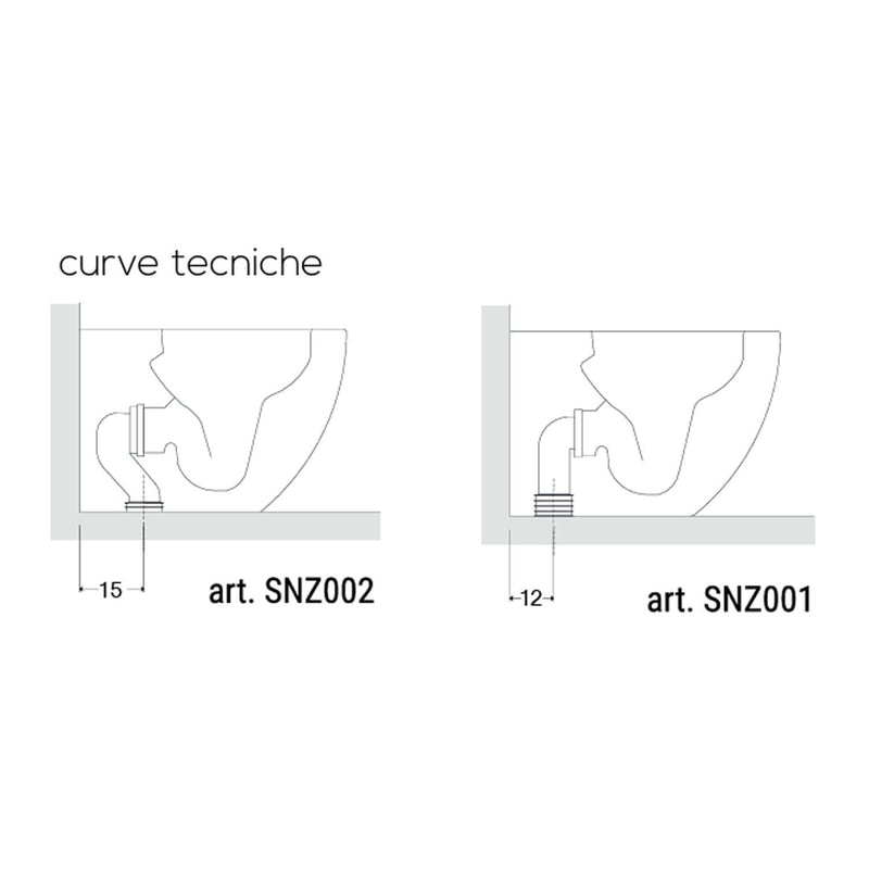 Sanitari filomuro 56x37 cm BathCore serie Aria Special H50 - Bianco Lucido