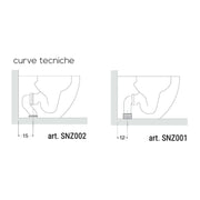 Vaso filomuro 56x37 cm BathCore serie Aria Special H50 - Bianco Lucido