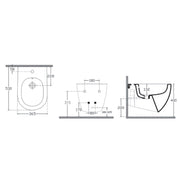 Bidet sospeso Rimless BathCore serie Infinity 53x36
