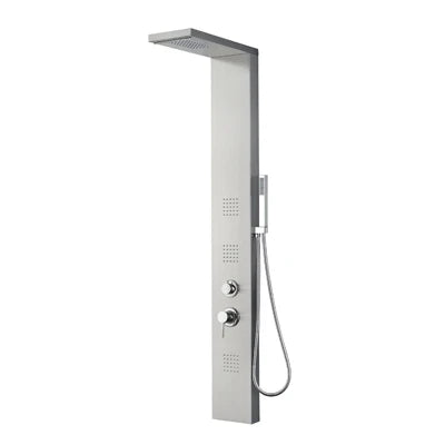 Pannello doccia multifunzione mod. rodi acciaio inox luc. con led