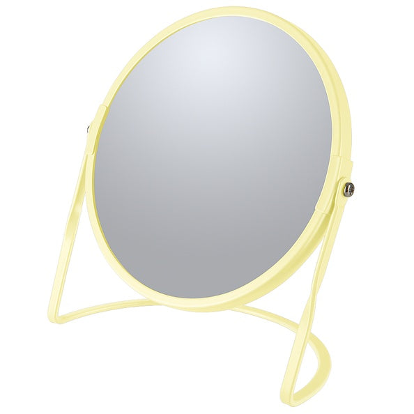 Specchio ingranditore da tavolo su base in acciaio modello Akira colore giallo opaco by CeramicStore | Lo specialista del tuo bagno