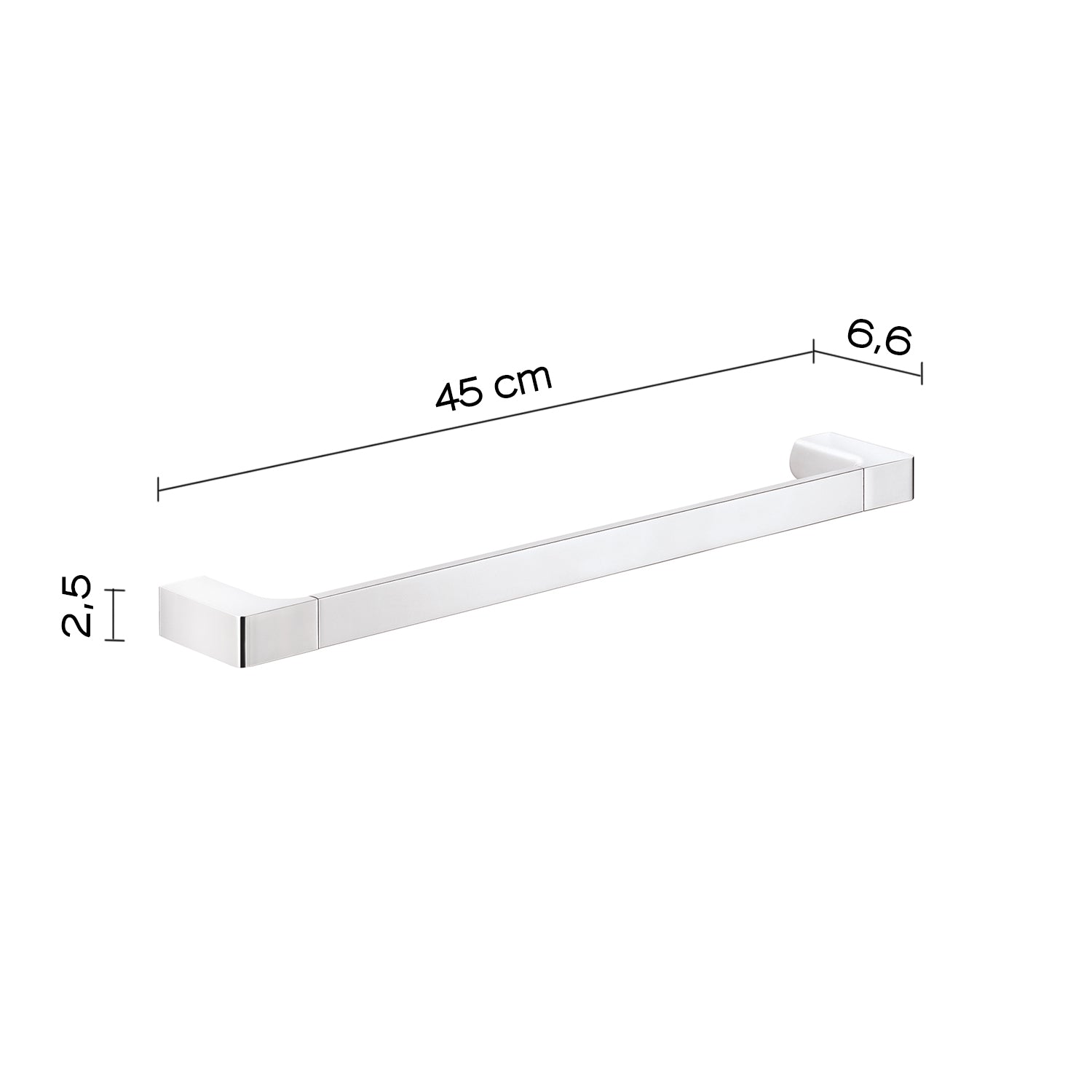 Portasalviette a muro di Gedy serie Pirenei 45 cm - Cromato by CeramicStore | Lo specialista del tuo bagno